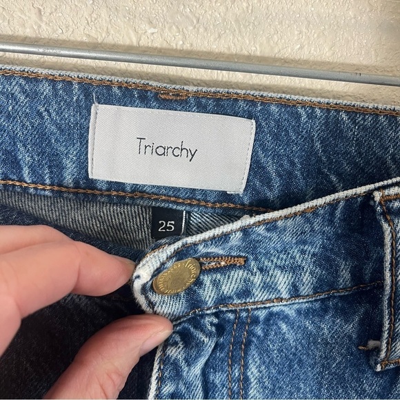 TRIARCHY High Rise Slim Fit Straight Leg Jeans - Picture 9 of 12